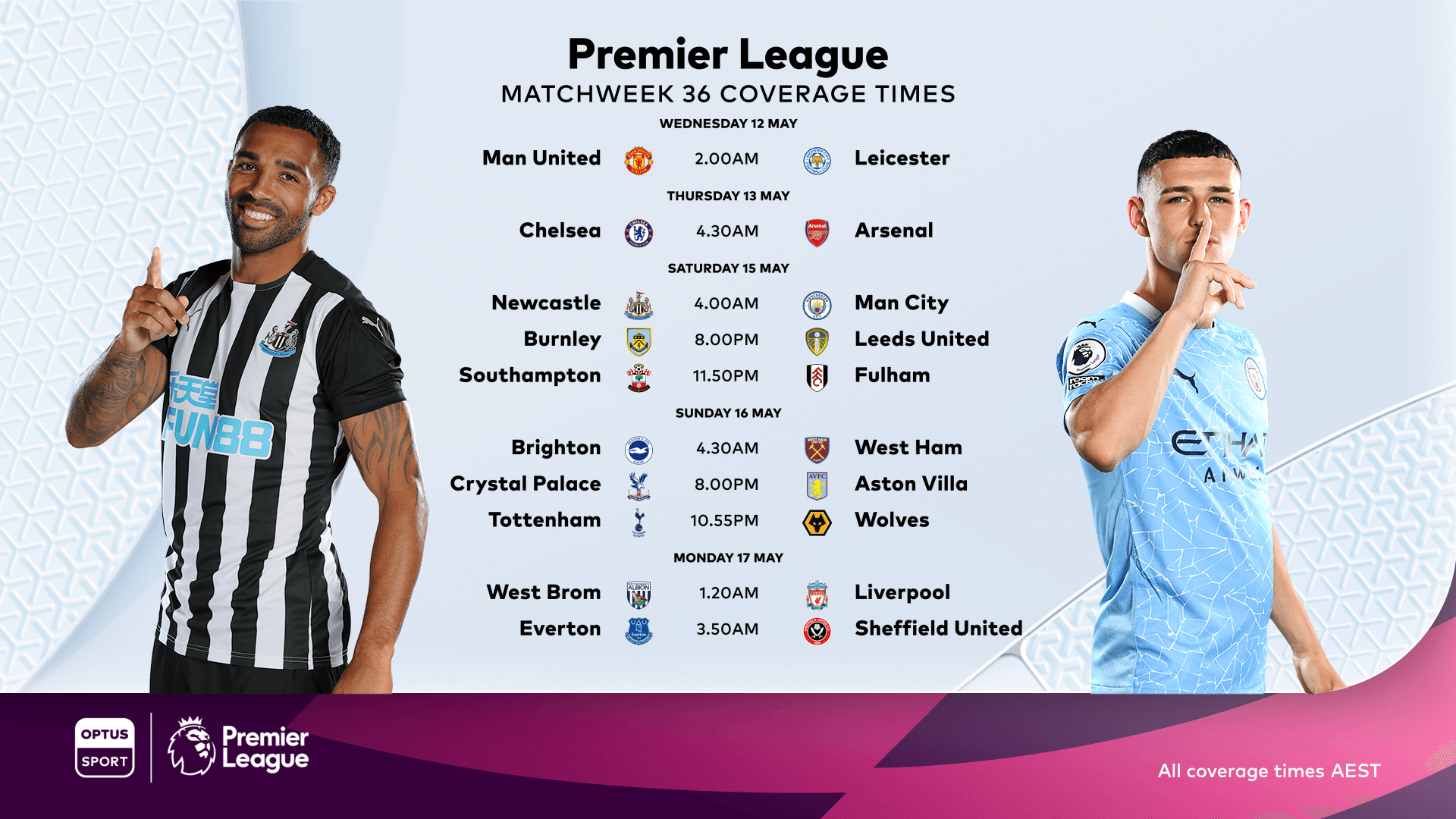 Fixture amendments up to Matchweek 37 announced