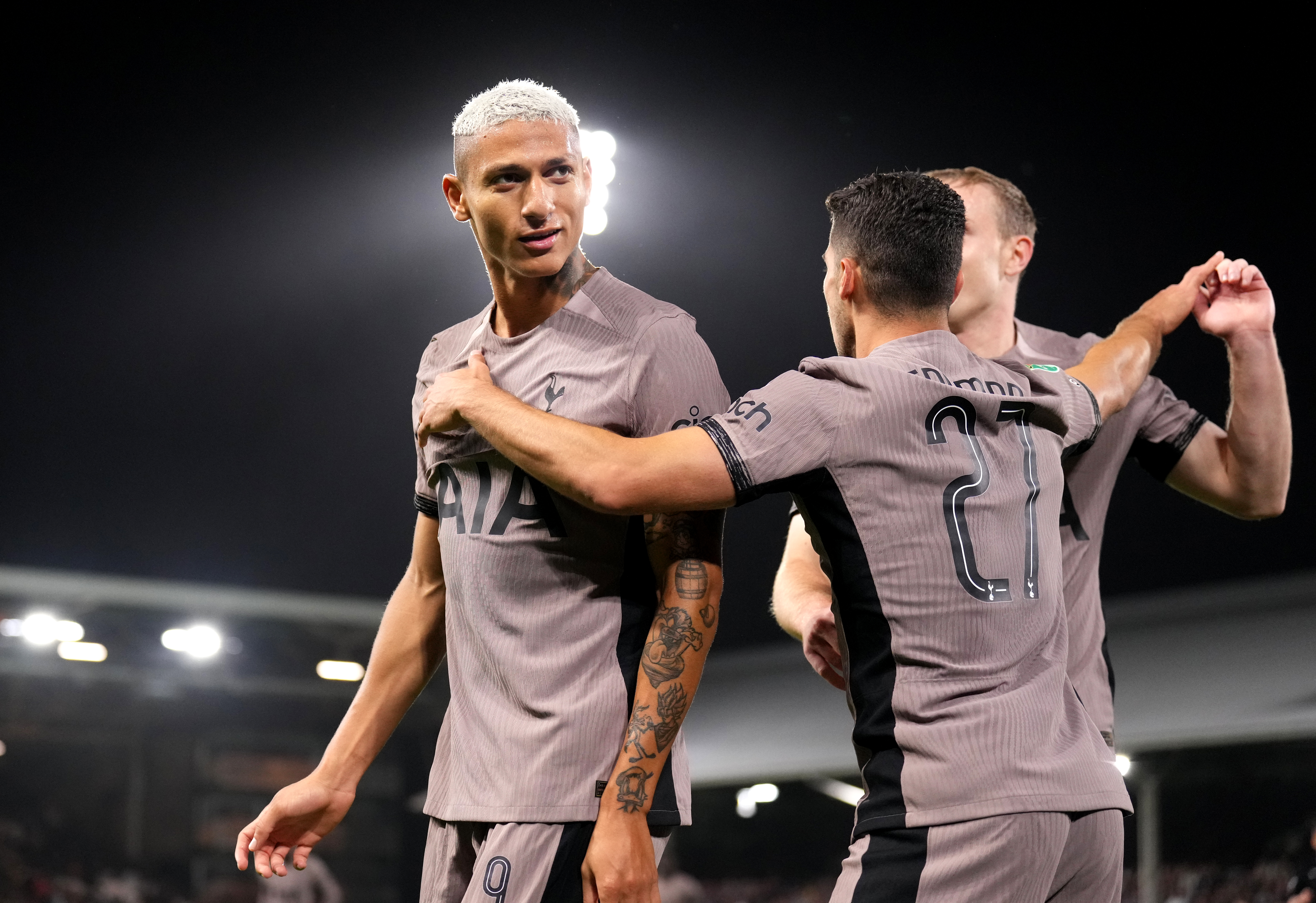 Richarlison gets first Tottenham Hotspur goals to break 10-man