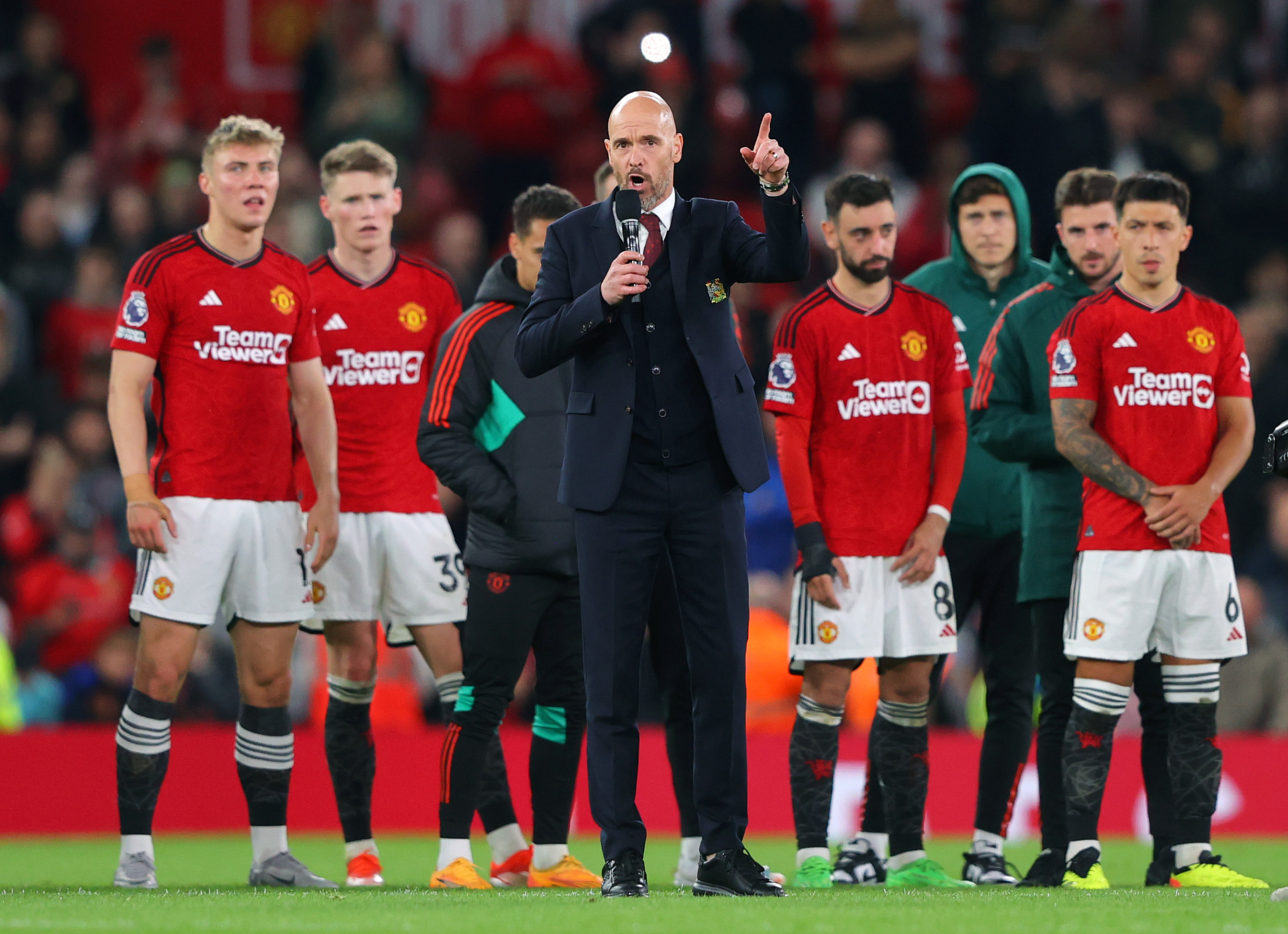 Manchester United fans make Erik ten Hag feelings clear in post-match speech